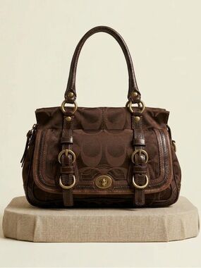 Coach 65th Anniversary Legacy Garcia Satchel 2008 Brown Canvas Leather